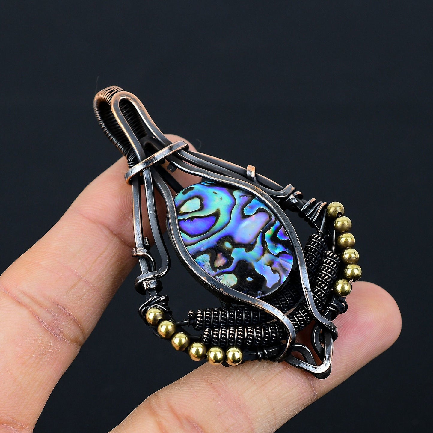 Iridescent Abalone Gemstone Pendant