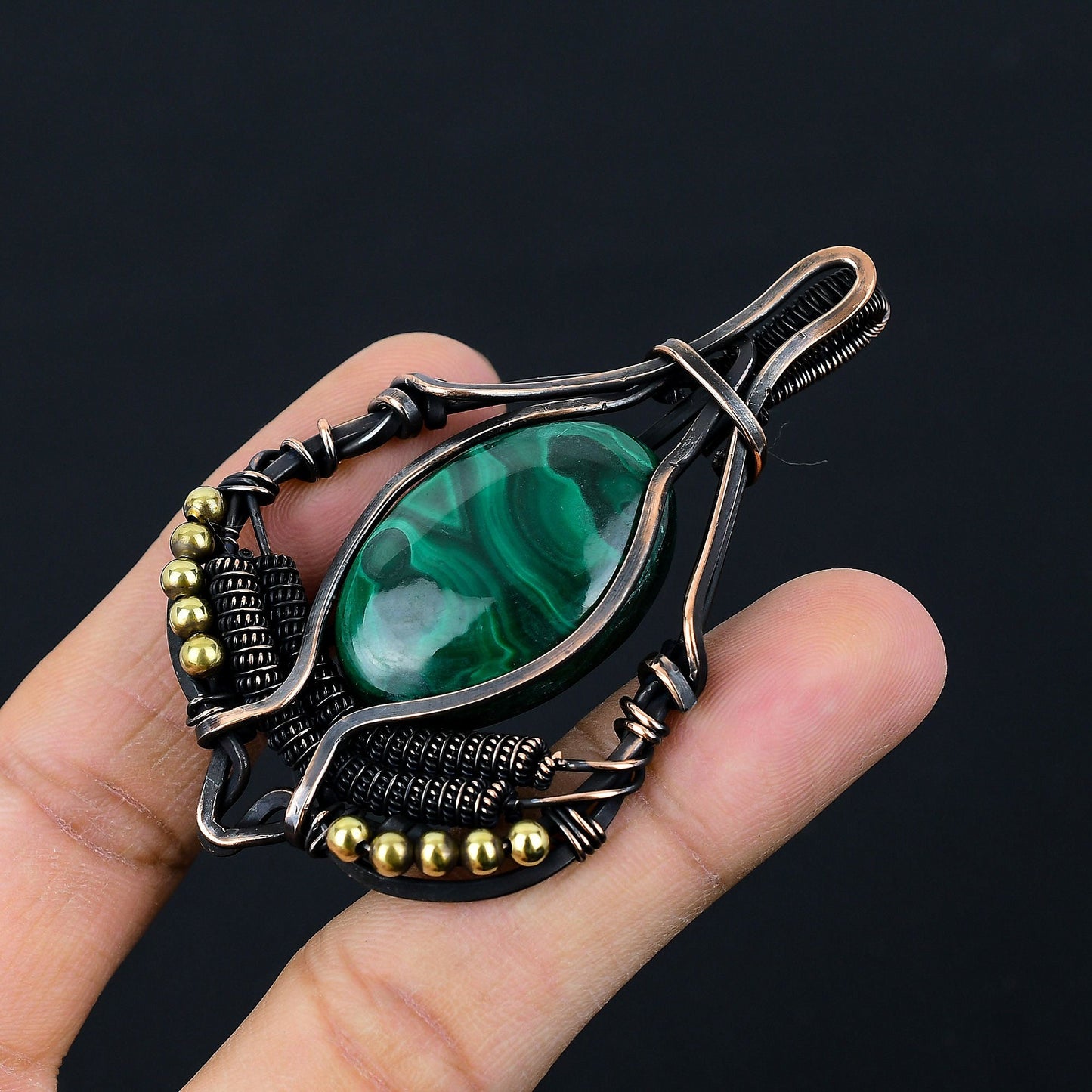 Green Malachite Gemstone Pendant