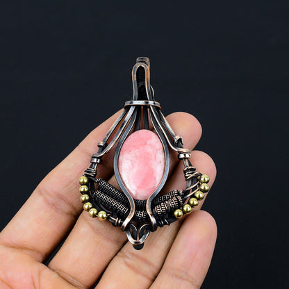 Pink Rhodochrosite Gemstone Pendant
