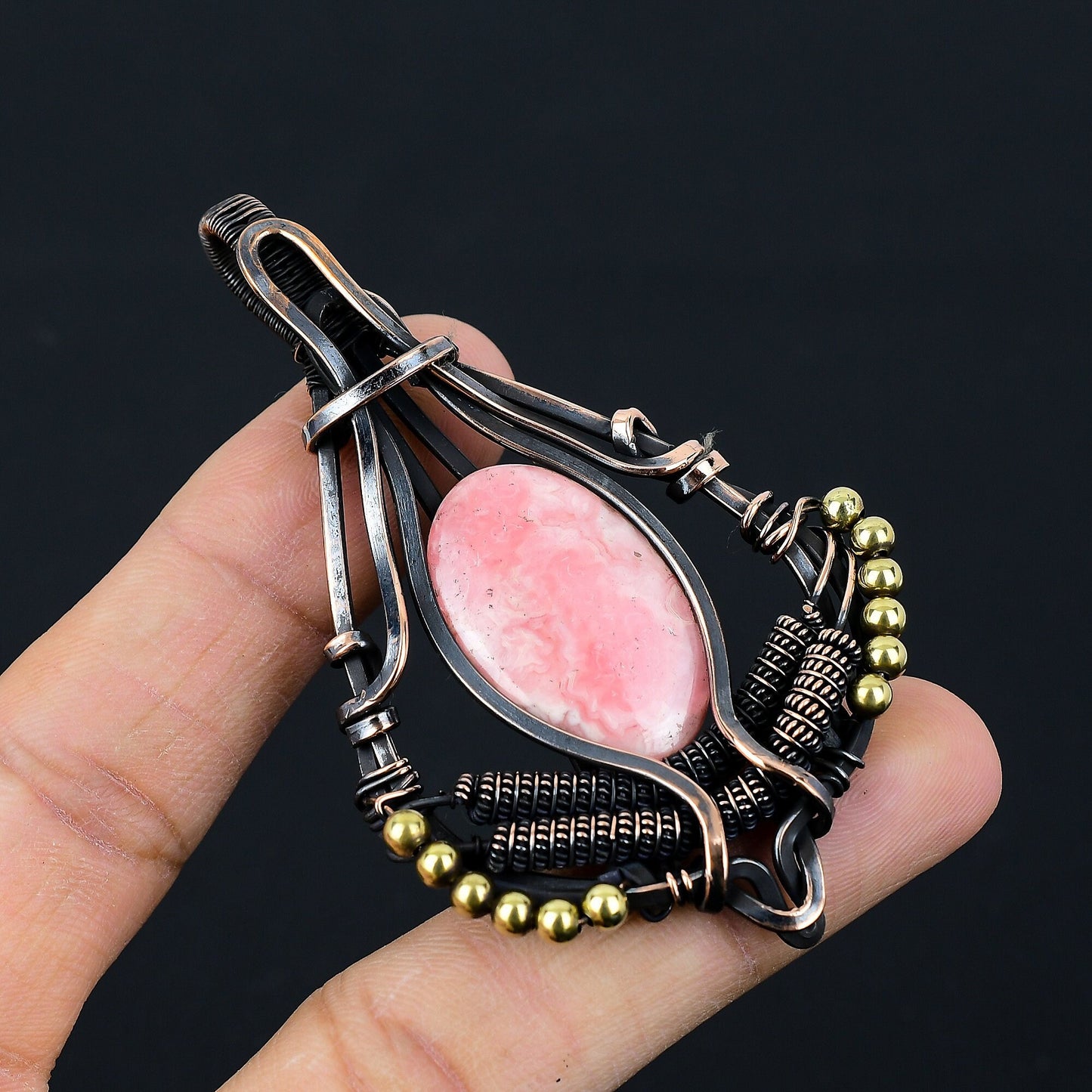 Pink Rhodochrosite Gemstone Pendant
