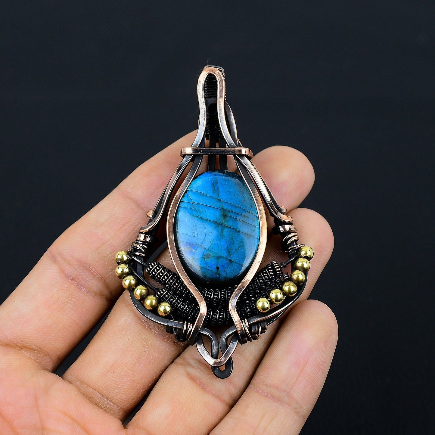 Blue Labradorite Gemstone Pendant