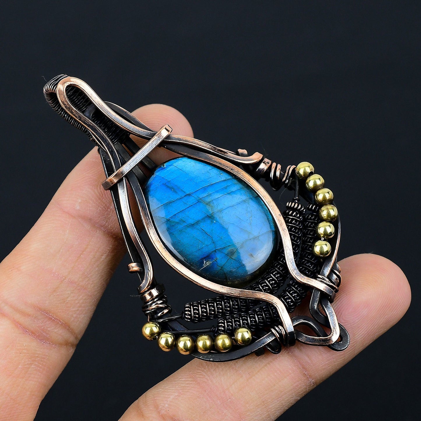 Blue Labradorite Gemstone Pendant