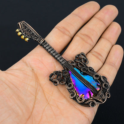 Rainbow Titanium Druzy Gemstone Pendant