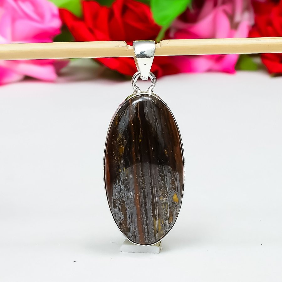 Iron Tiger Eye Sterling Silver Pendant
