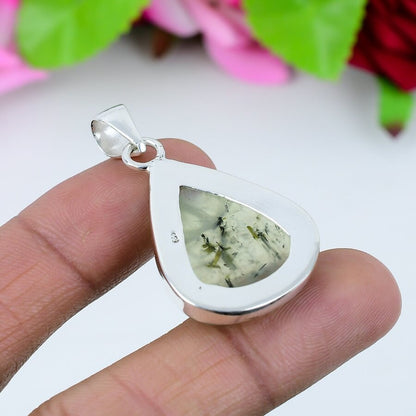 Green Prehnite Gemstone Pendant