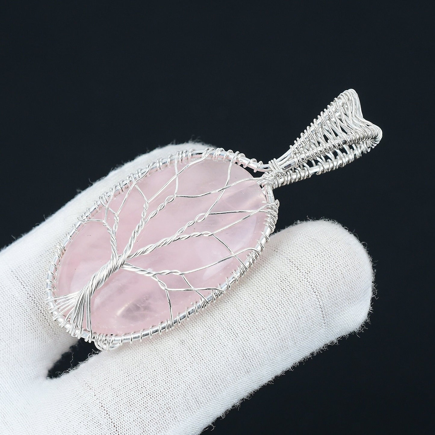 Pink Rose Quartz Gemstone Pendant