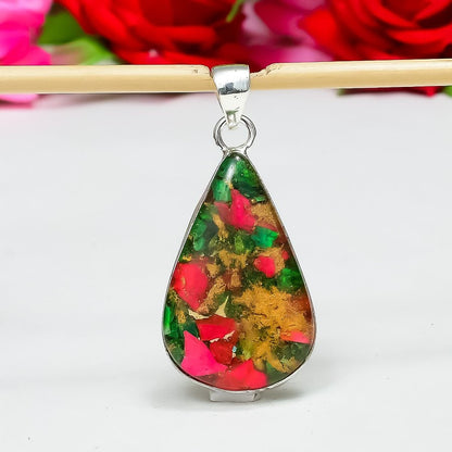 Orange Spiny Oyster Gemstone Pendant