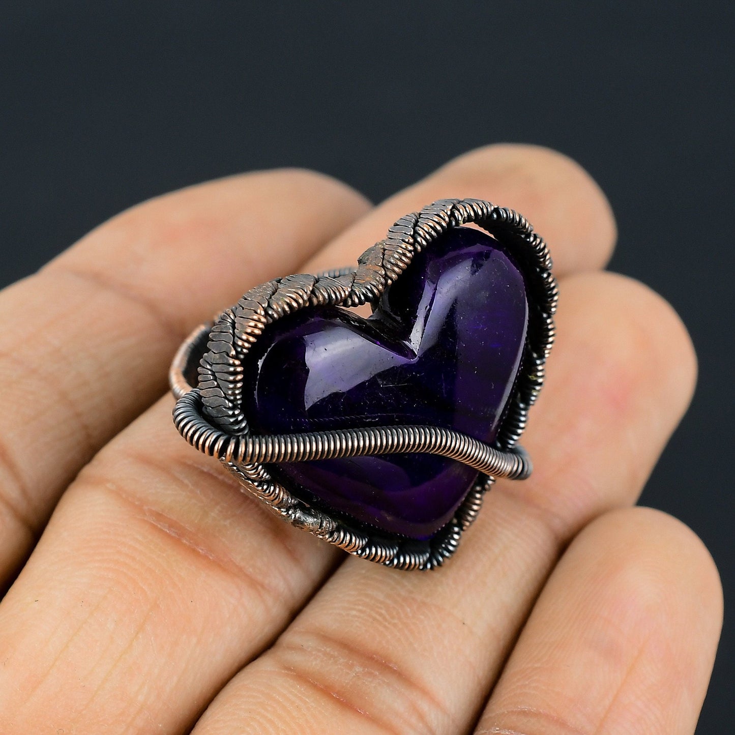 Blue Flash Labradorite Gemstone Ring