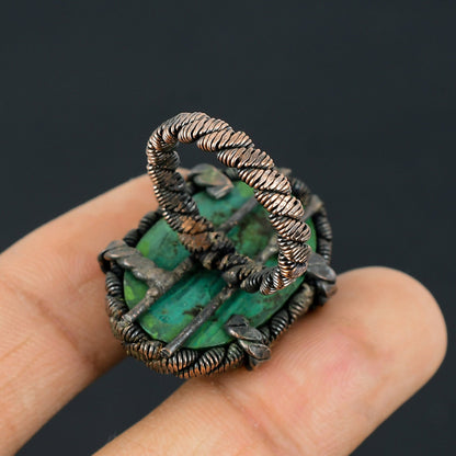 Green Malachite Gemstone Ring