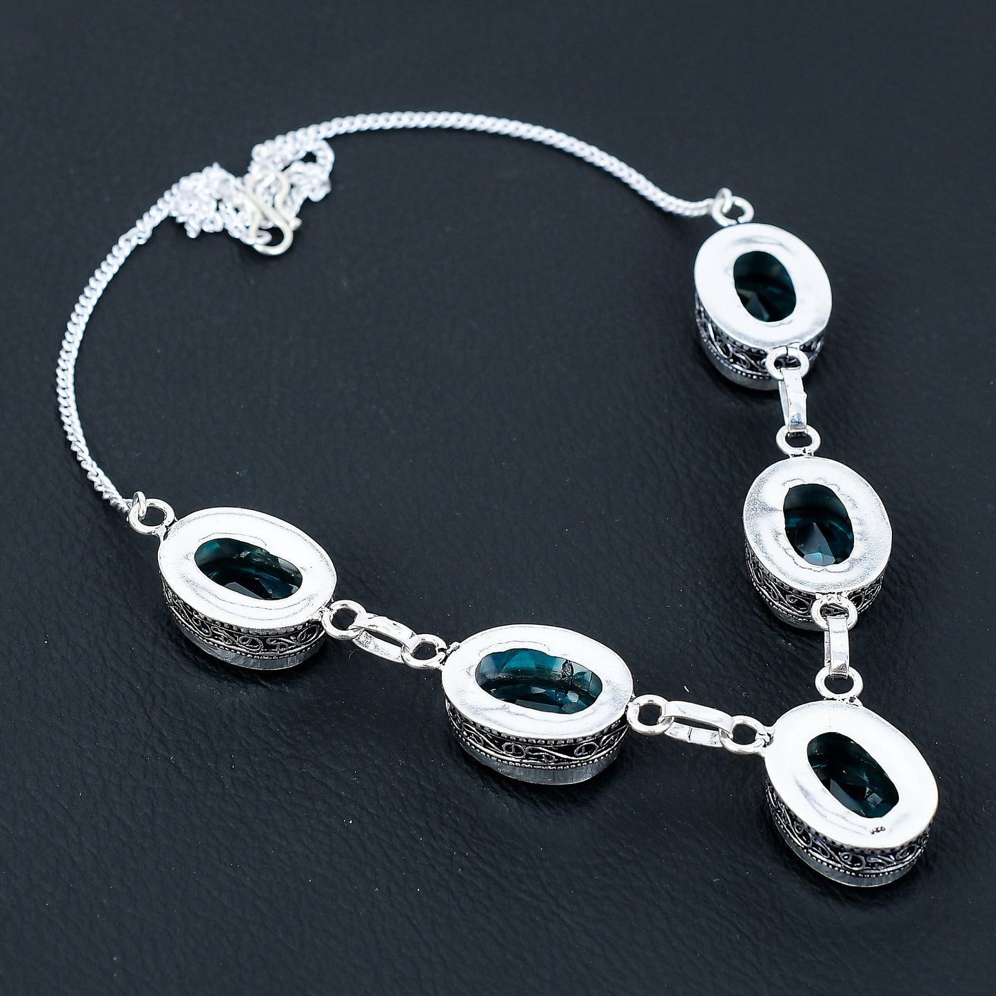 Swiss Blue Topaz Pendant Necklace