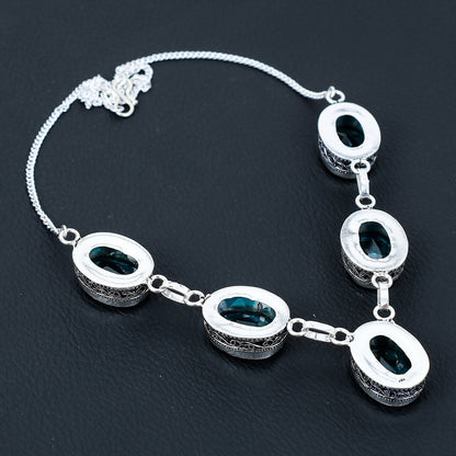 Swiss Blue Topaz Pendant Necklace