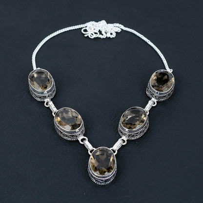 Brown Smoky Topaz Gemstone Necklace
