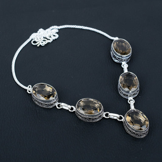Brown Smoky Topaz Gemstone Necklace
