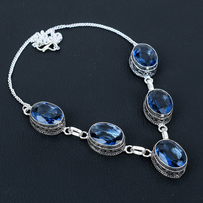 London Blue Topaz Sterling Silver Necklace