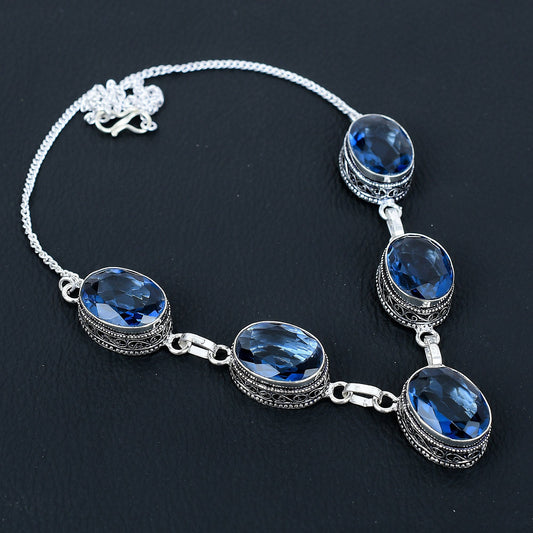 London Blue Topaz Sterling Silver Necklace