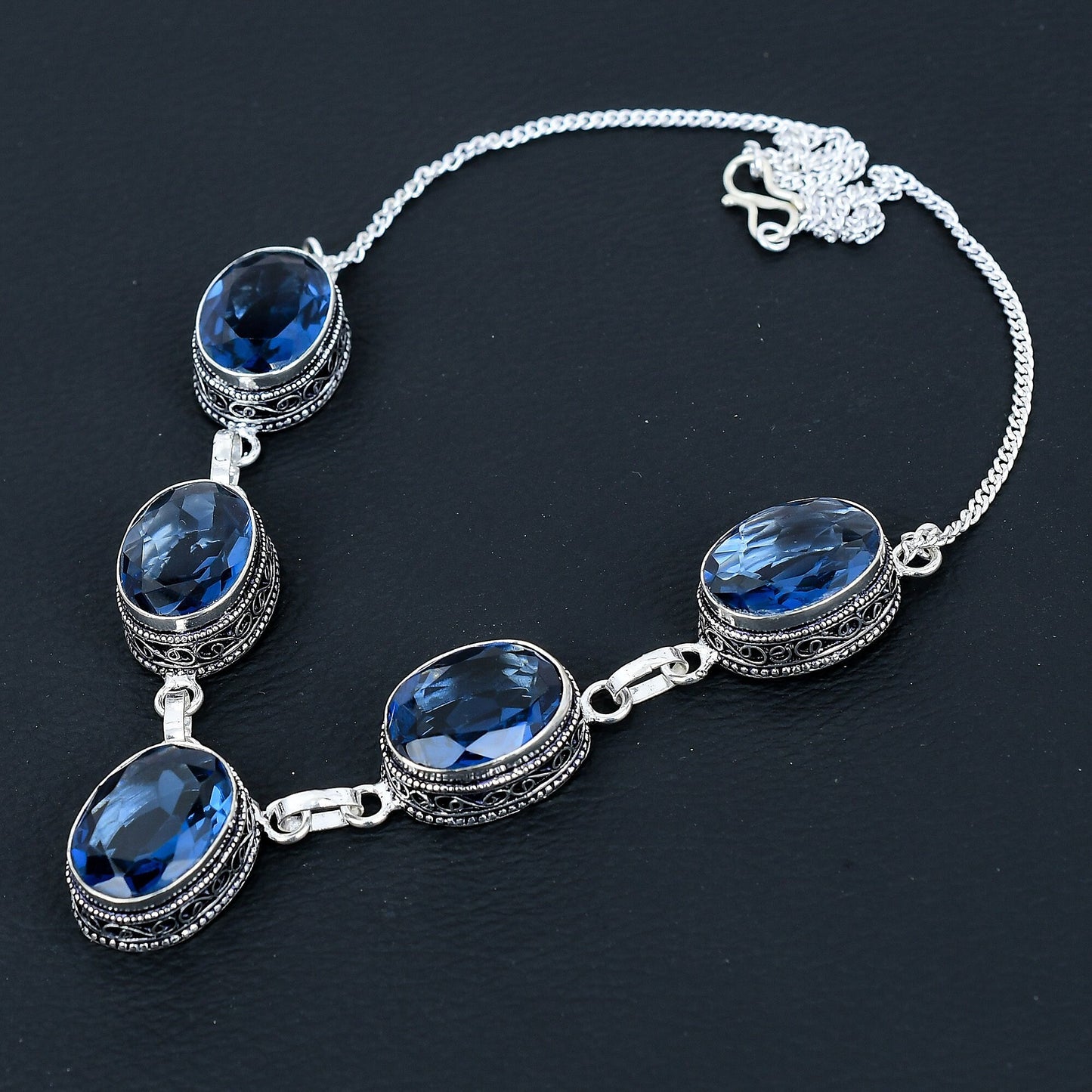 London Blue Topaz Sterling Silver Necklace