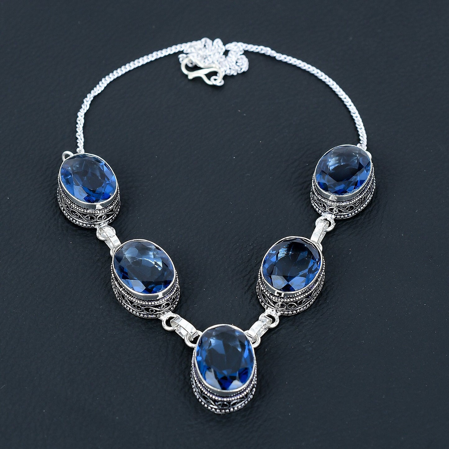 London Blue Topaz Sterling Silver Necklace