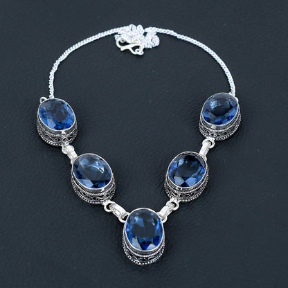 London Blue Topaz Sterling Silver Necklace