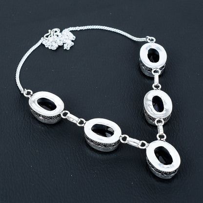 Blue Sapphire Sterling Silver Necklace