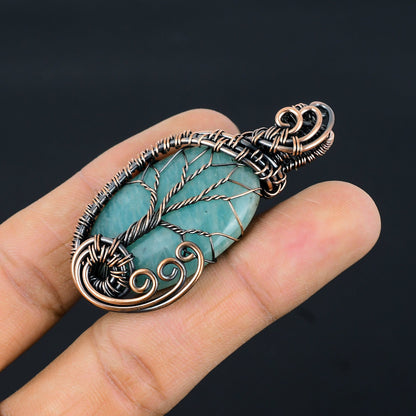 Blue-Green Amazonite Gemstone Pendant