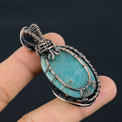 Blue-Green Amazonite Gemstone Pendant