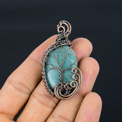 Blue-Green Amazonite Gemstone Pendant