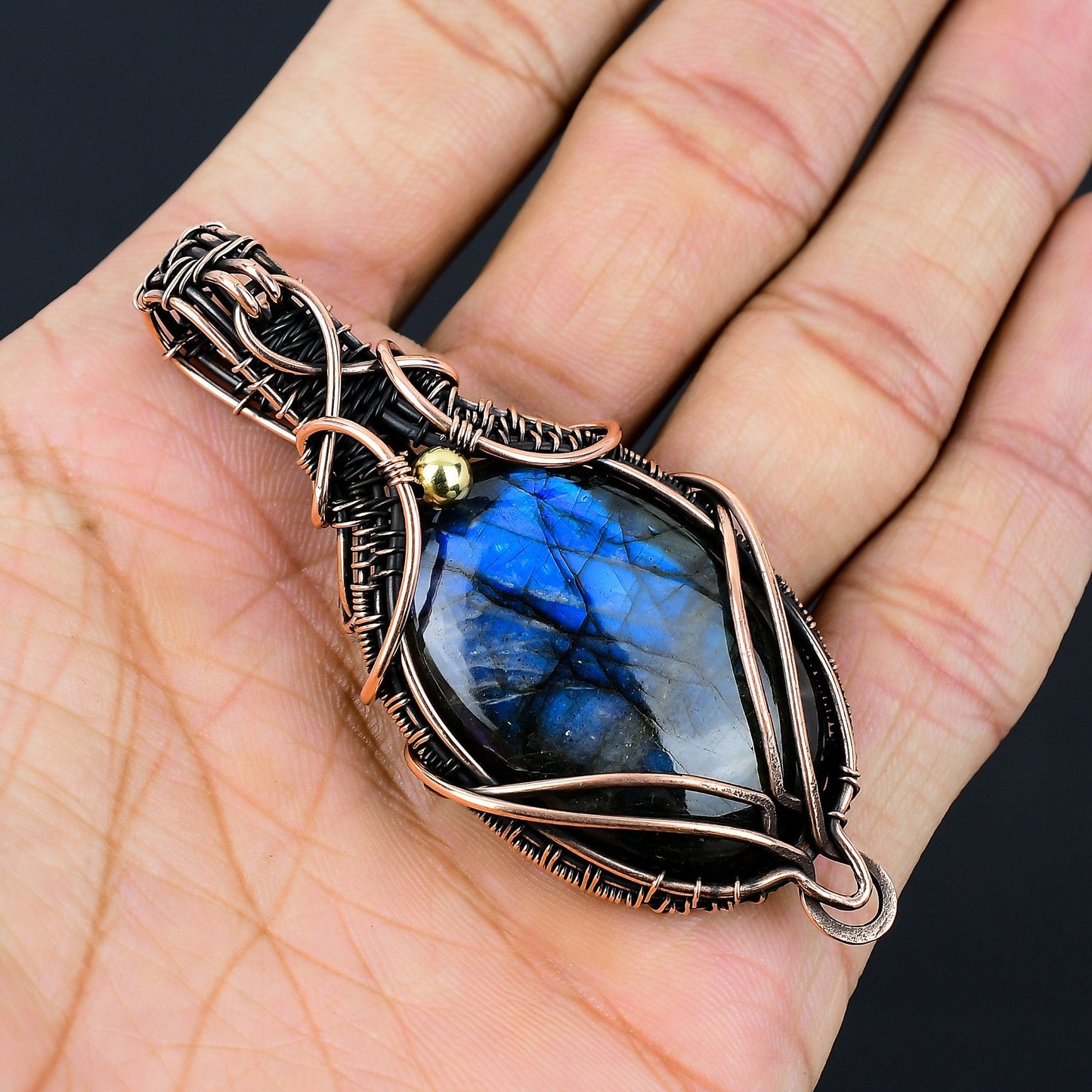 Copper Labradorite Gemstone Pendant