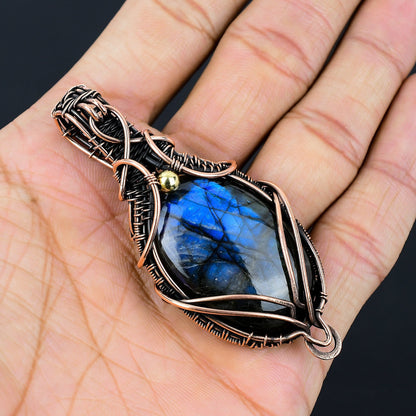 Copper Labradorite Gemstone Pendant