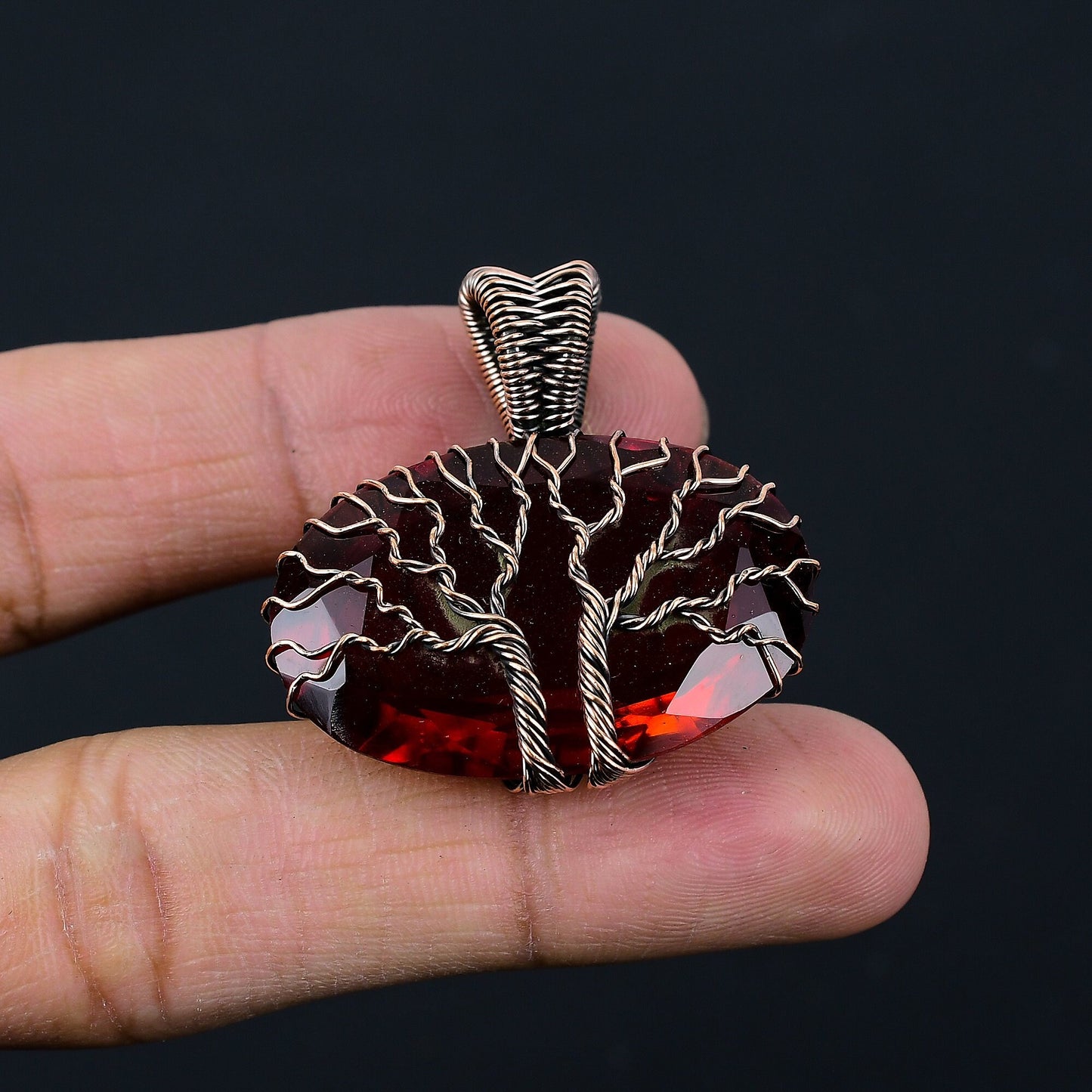 Red Garnet Gemstone Pendant
