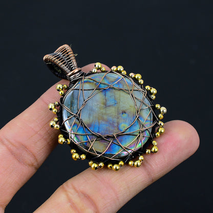 Multi-Flash Labradorite Gemstone Pendant