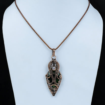 Green Ruby Zoisite and Moonstone Gemstone Pendant
