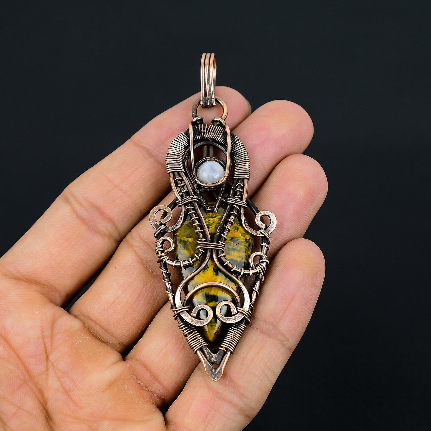 Golden-Brown Nellite Gemstone Pendant