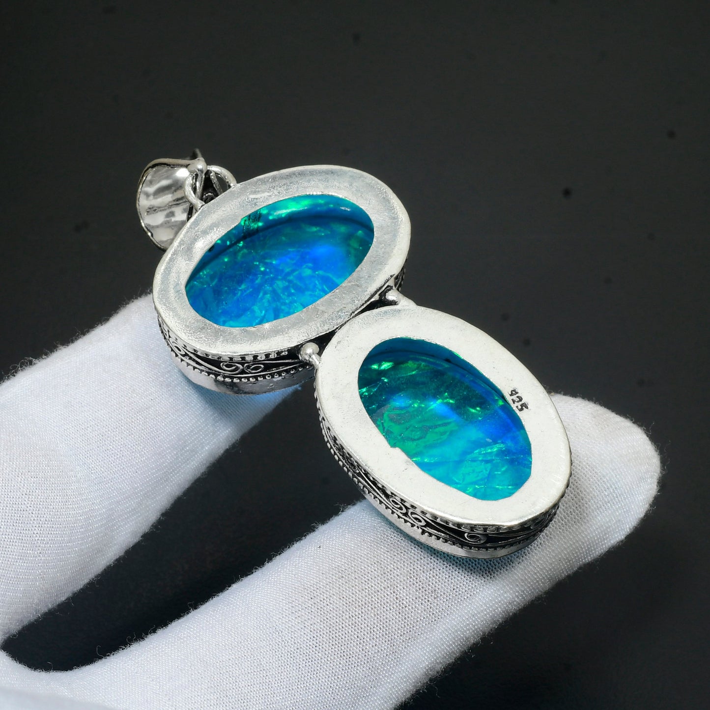Blue Fire Opal Gemstone Pendant