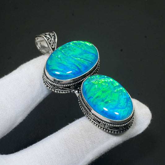 Blue Fire Opal Gemstone Pendant