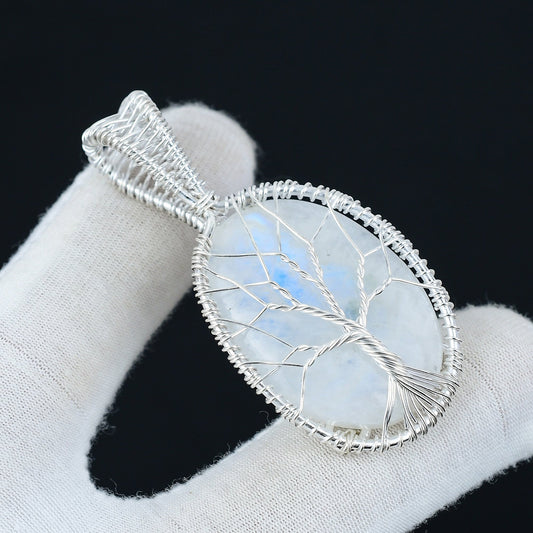 Rainbow Moonstone Gemstone Pendant