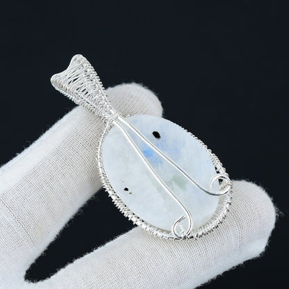 Rainbow Moonstone Gemstone Pendant