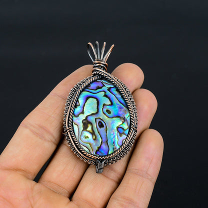Copper Abalone Gemstone Pendant