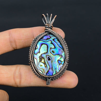 Copper Abalone Gemstone Pendant