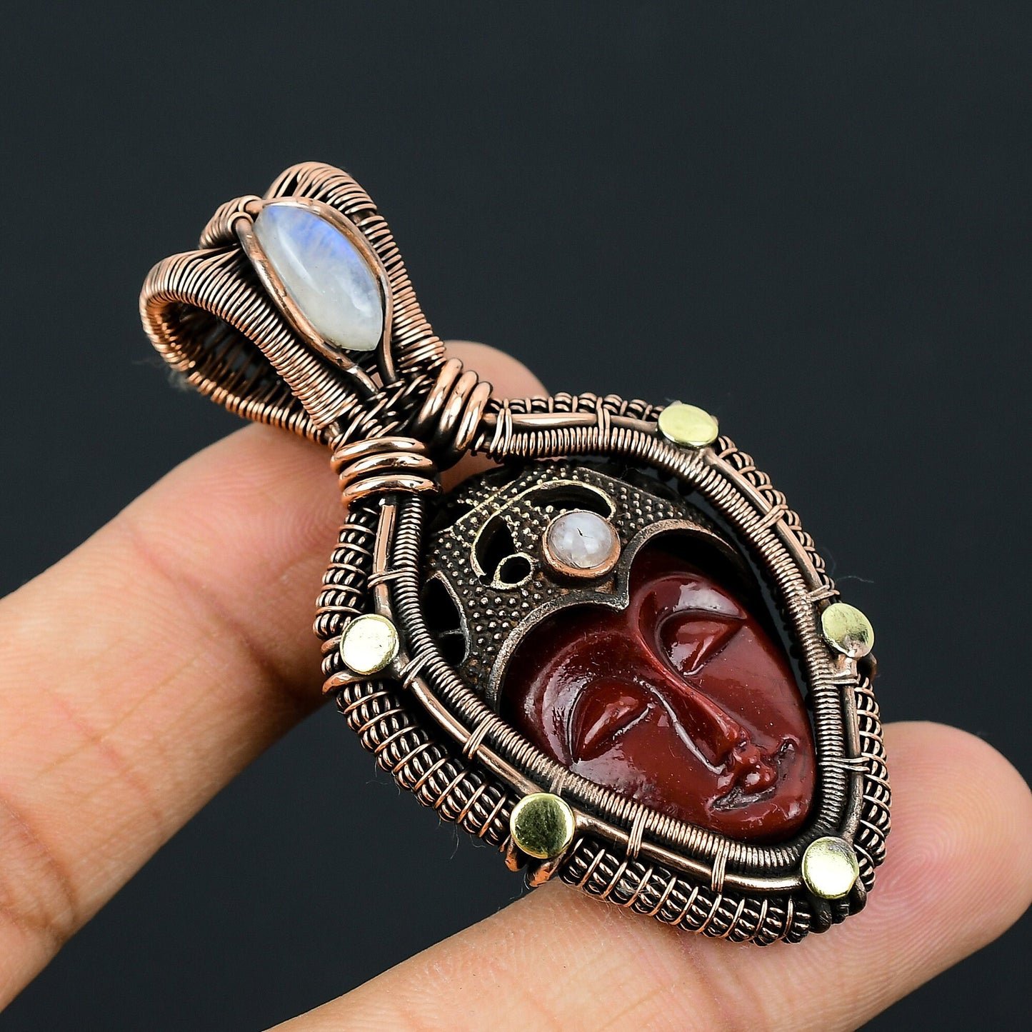 Red Moonstone Gemstone Pendant