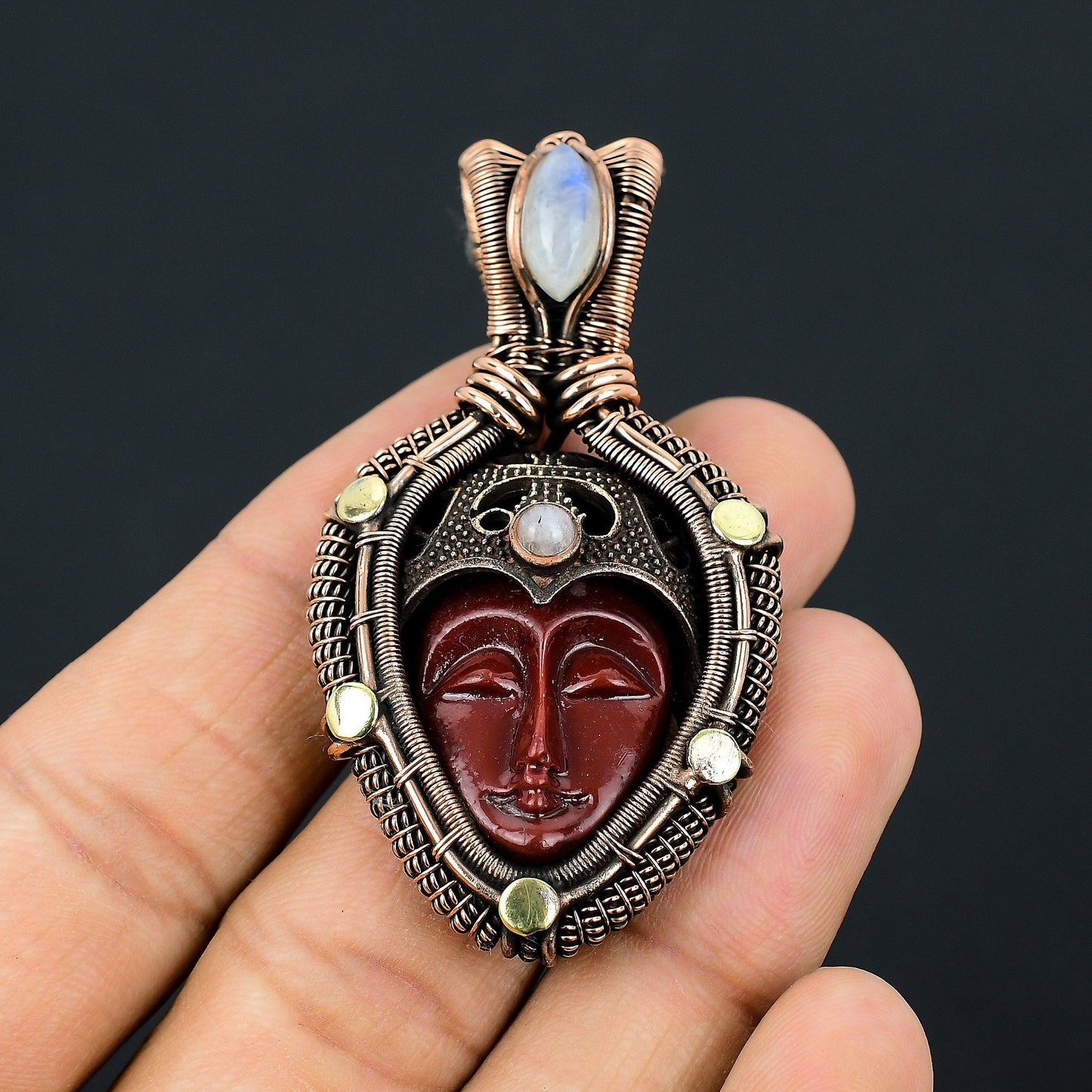 Red Moonstone Gemstone Pendant