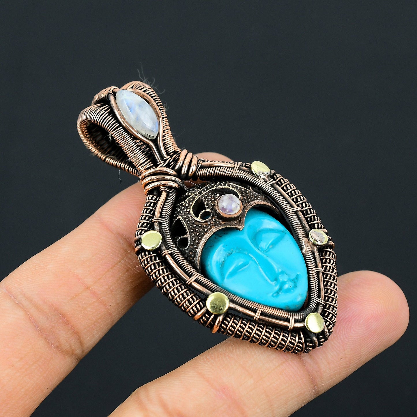 Blue Moonstone Gemstone Pendant