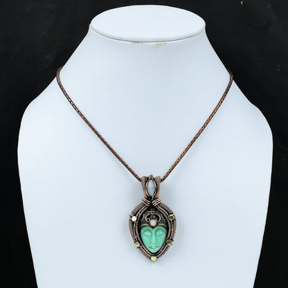 Green Carved Bone Gemstone Pendant
