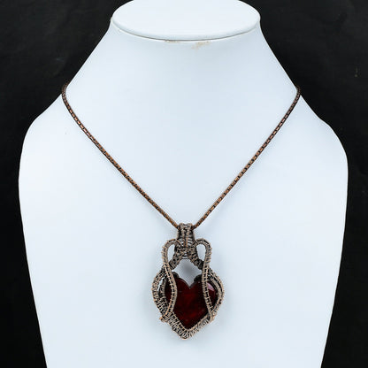 Red Flash Labradorite Gemstone Pendant