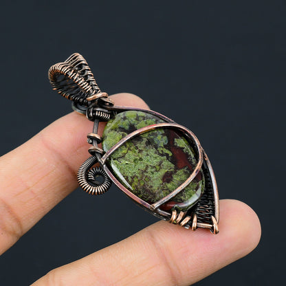 Green Red Dragon Blood Jasper Gemstone Pendant
