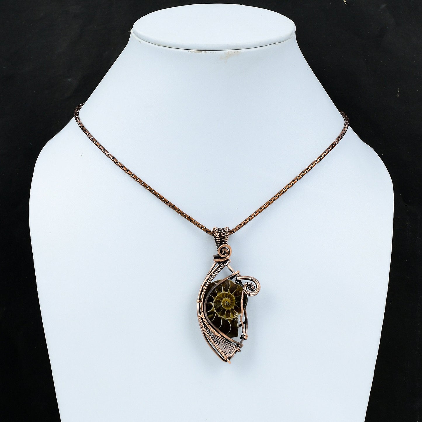 Brown Ammonite Gemstone Pendant