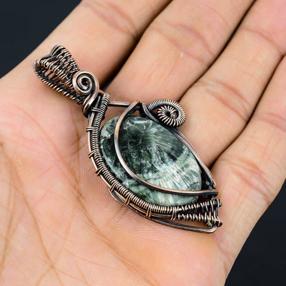 Green Seraphinite Gemstone Pendant