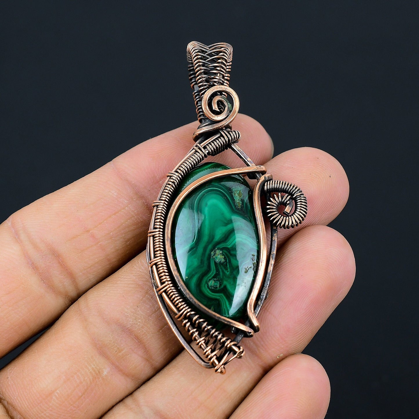 Green Malachite Gemstone Pendant