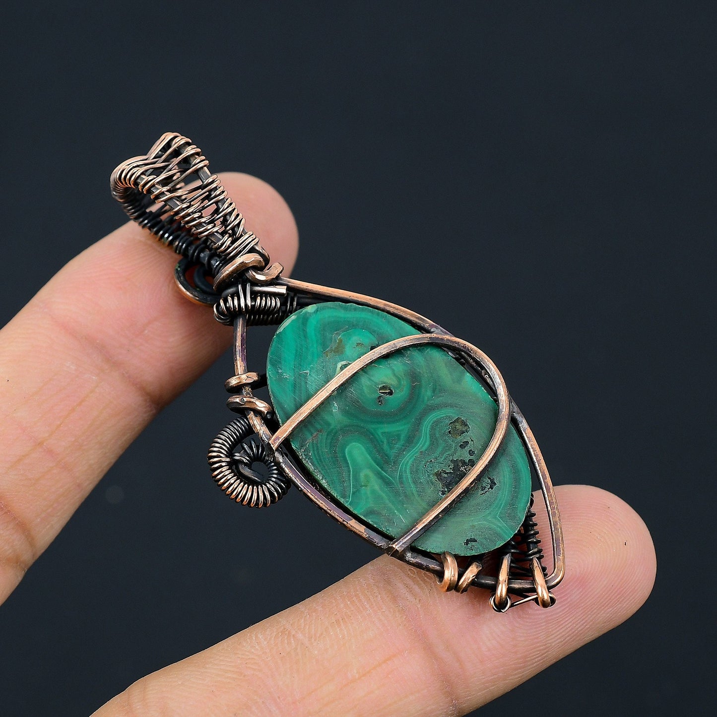 Green Malachite Gemstone Pendant