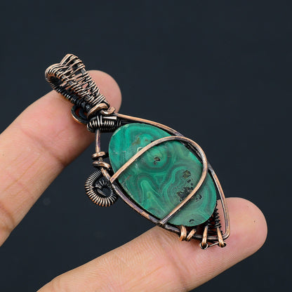 Green Malachite Gemstone Pendant