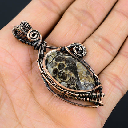 Brown Turritella Agate Gemstone Pendant